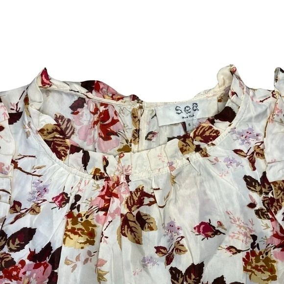 Sea New York Esme Floral Ruffle Top Size Small - Picture 7 of 9
